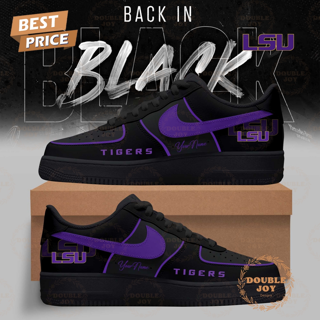 LSU Tigers x Back In Black Custom Name 2025 Air Force 1 Sneakers LSU Tigers x Back In Black Custom Name 2025 Air Force 1 Sneakers
