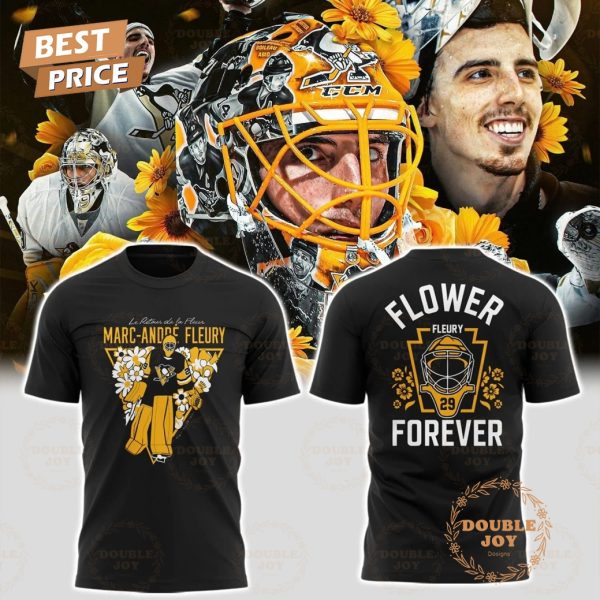 Marc-André Fleury x Pittsburgh Penguins Flower Forever 2025 Black T-Shirt, Hoodie