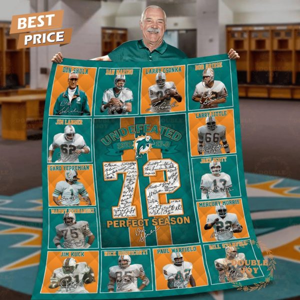 Miami Dolphins 72 Perfect Season Fleece Blanket