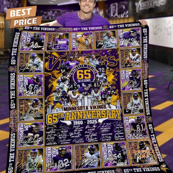Minnesota Vikings 65th Anniversary 1960-2025 Blanket