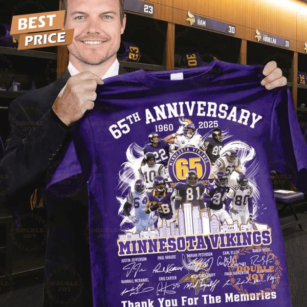 Minnesota Vikings 65th Anniversary 1960-2025 T-Shirt
