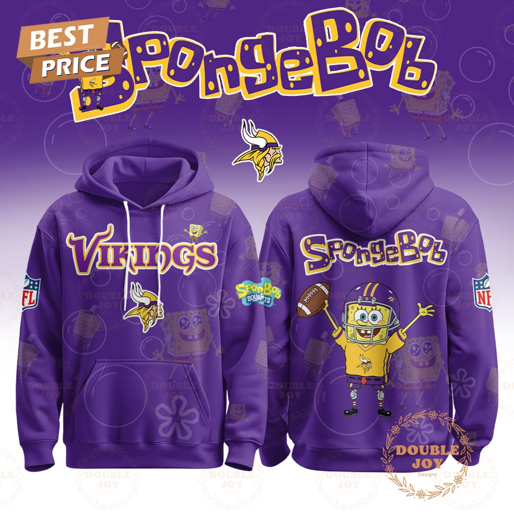 Minnesota Vikings x SpongeBob Limited Design 2025 Hoodie Minnesota Vikings x SpongeBob Limited Design 2025 Hoodie