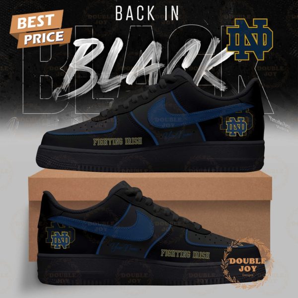 Notre Dame Fighting Irish x Back In Black Custom Name 2025 Air Force 1 Sneakers