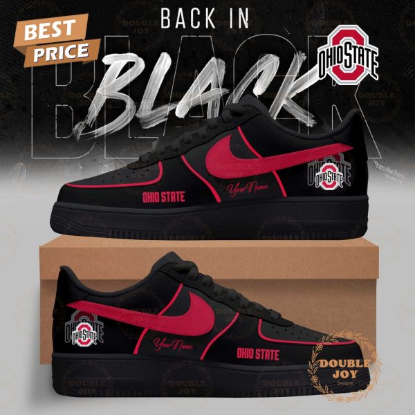 Ohio State Buckeyes x Back In Black Custom Name 2025 Air Force 1 Sneakers