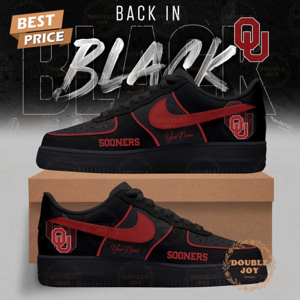 Oklahoma Sooners x Back In Black Custom Name 2025 Air Force 1 Sneakers