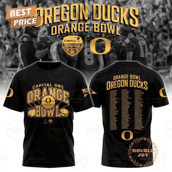 Oregon Ducks Orange Bowl Champions 2025 Gold Design T-Shirt, Hoodie