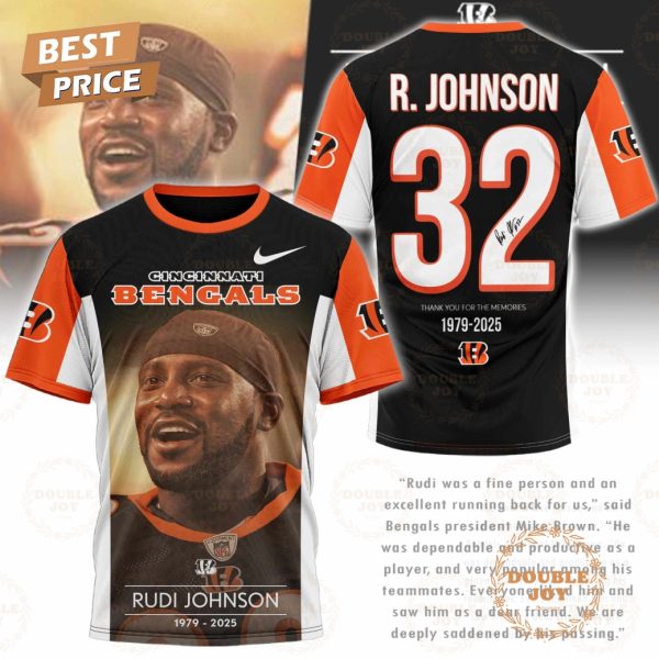 Rudi Johnson x Cincinnati Bengals 1979-2025 T-Shirt, Hoodie
