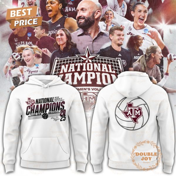 Texas A&M Aggies 2025 National Champions Hoodie – White