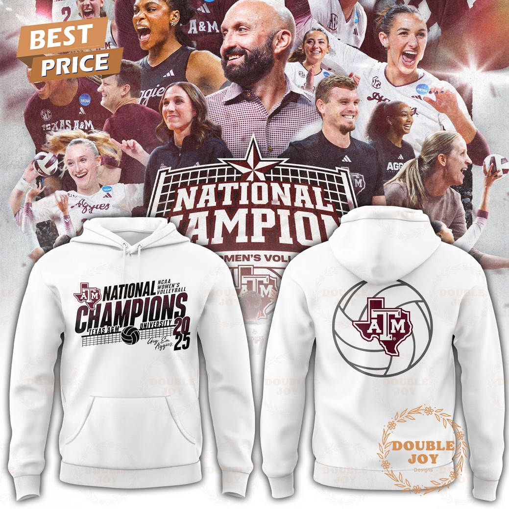 Texas A&M Aggies 2025 National Champions Hoodie - White Texas A&M Aggies 2025 National Champions Hoodie - White