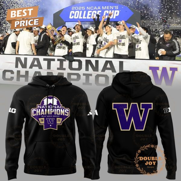Washington Huskies NCAA Men’s Cup National Champions 2025 Black Hoodie