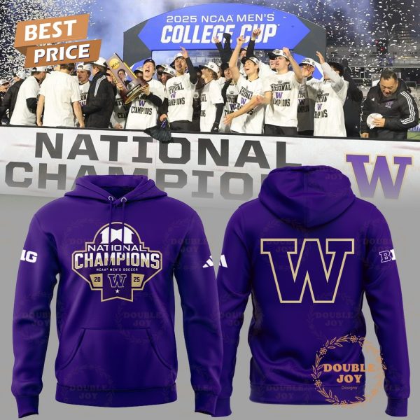 Washington Huskies NCAA Men’s Cup National Champions 2025 Purple Hoodie