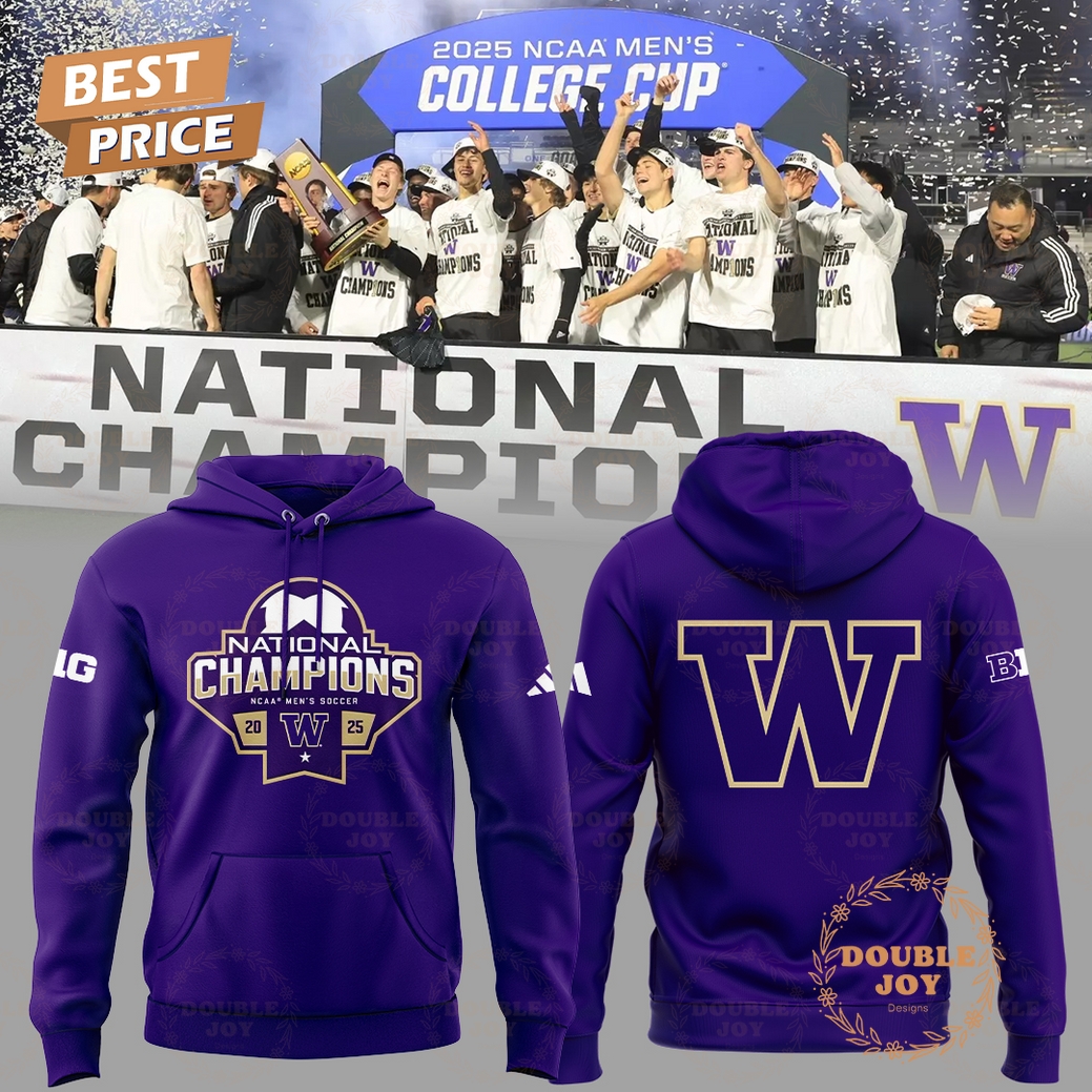 Washington Huskies NCAA Men's Cup National Champions 2025 Purple Hoodie Washington Huskies NCAA Men's Cup National Champions 2025 Purple Hoodie