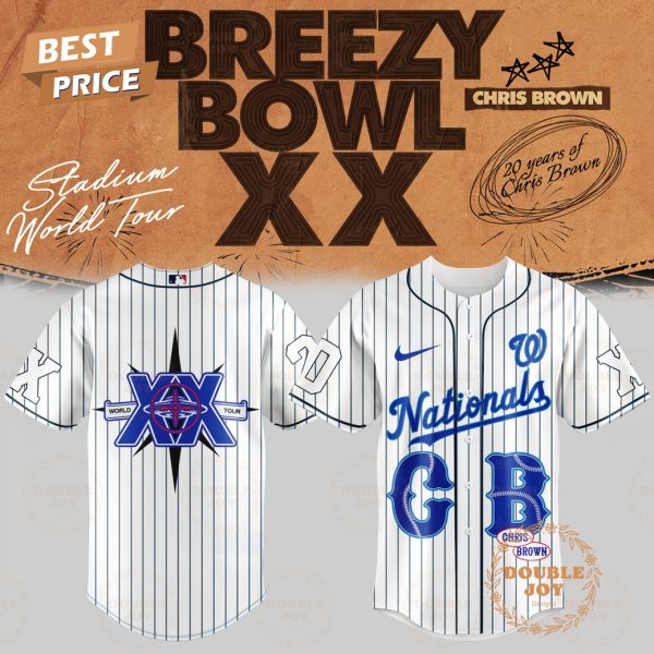 Washington Nationals x Chris Brown Breezy Bowl XX White Baseball Jersey