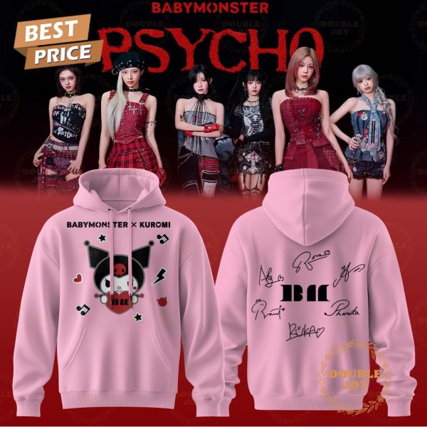 Babymonster x Kuromi “Psycho” 2026 Pink Hoodie