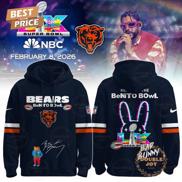 Bad Bunny x Chicago Bears Super Bowl 2026 Hoodie – Navy