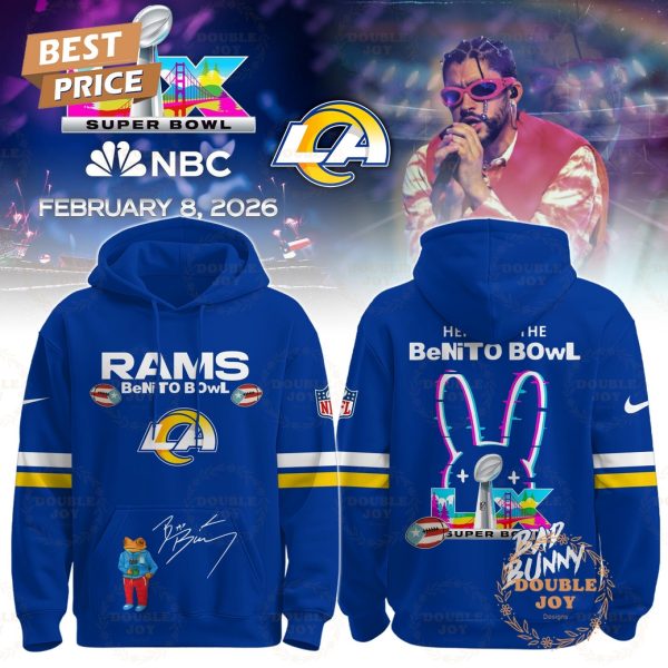Bad Bunny x Los Angeles Rams Super Bowl 2026 Hoodie – Blue
