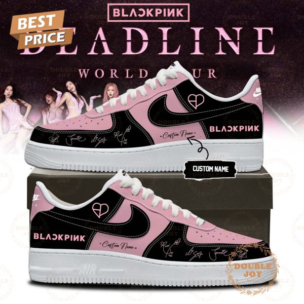 Blackpink Deadline World Tour Custom Name Black & Pink Air Force 1 Sneakers
