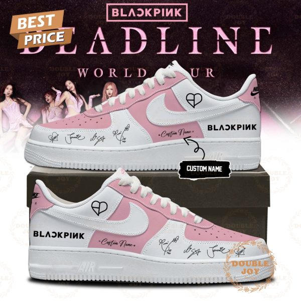 Blackpink Deadline World Tour Custom Name White & Pink Air Force 1 Sneakers