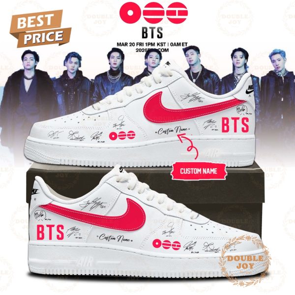 BTS New Edition Custom Name Air Force 1 Sneakers – White