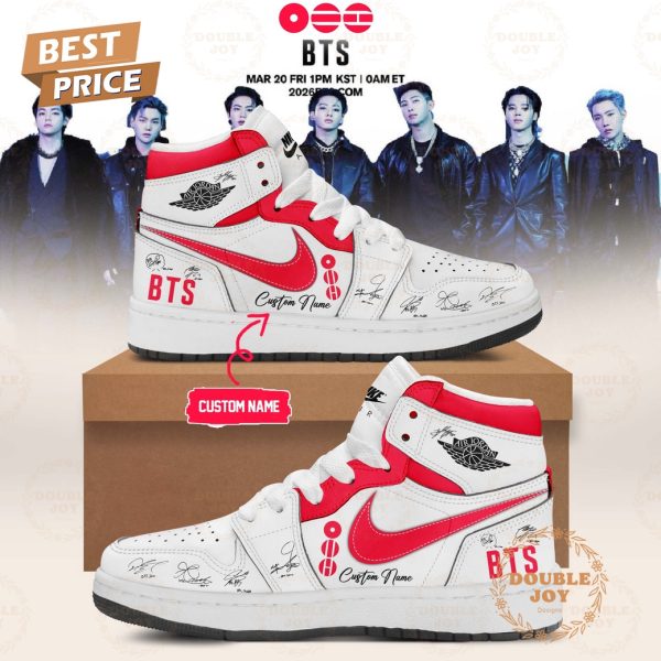 BTS New Edition Custom Name Air Jordan 1 Hightop Shoes – White