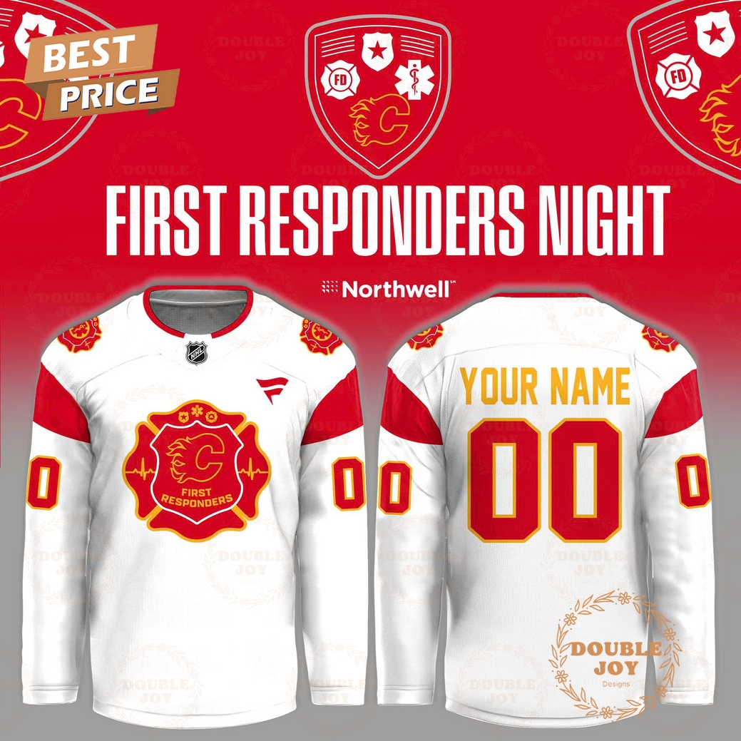 Calgary Flames First Responders Night 2026 Custom Name Hockey Jersey Calgary Flames First Responders Night 2026 Custom Name Hockey Jersey