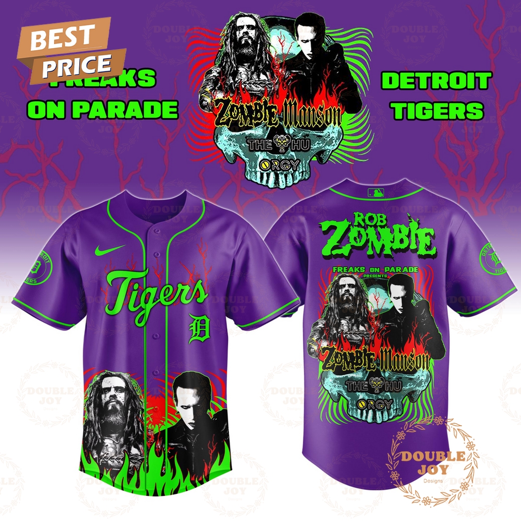Detroit Tigers x Zombie & Manson Tour 2026 Baseball Jersey Detroit Tigers x Zombie & Manson Tour 2026 Baseball Jersey
