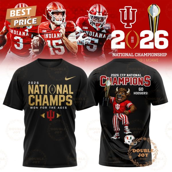 Indiana Hoosiers CFP National Champs 2026 T-Shirt, Hoodie – Black