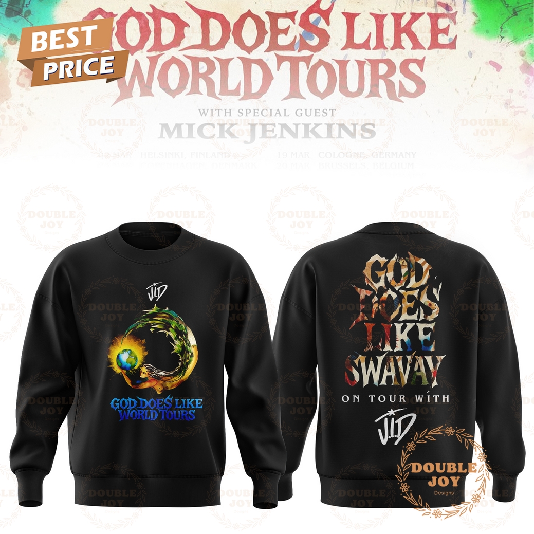 JID God Does Like World Tours 2026 Hoodie JID God Does Like World Tours 2026 Hoodie