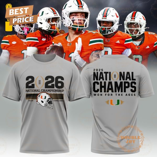 Miami Hurricanes Ntional Championship 2026 T-Shirt, Hoodie – Gray