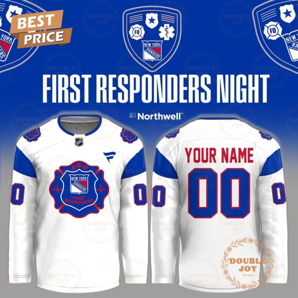 New York Rangers First Responders Night 2026 Custom Name Hockey Jersey