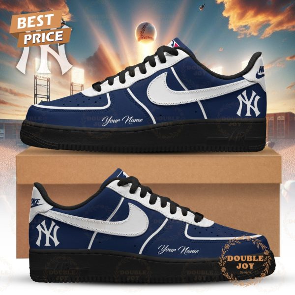 New York Yankees 2026 Custom Name Air Force 1 Sneakers – Blue