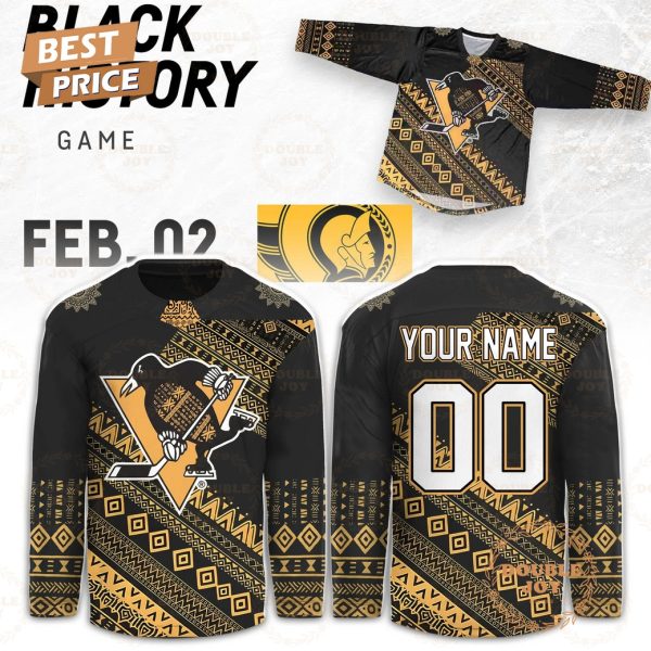 Pittsburgh Penguinss Black History Game 2026 Custom Name Hockey Jersey