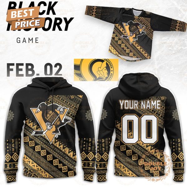 Pittsburgh Penguins Black History Game 2026 Custom Name Hoodie
