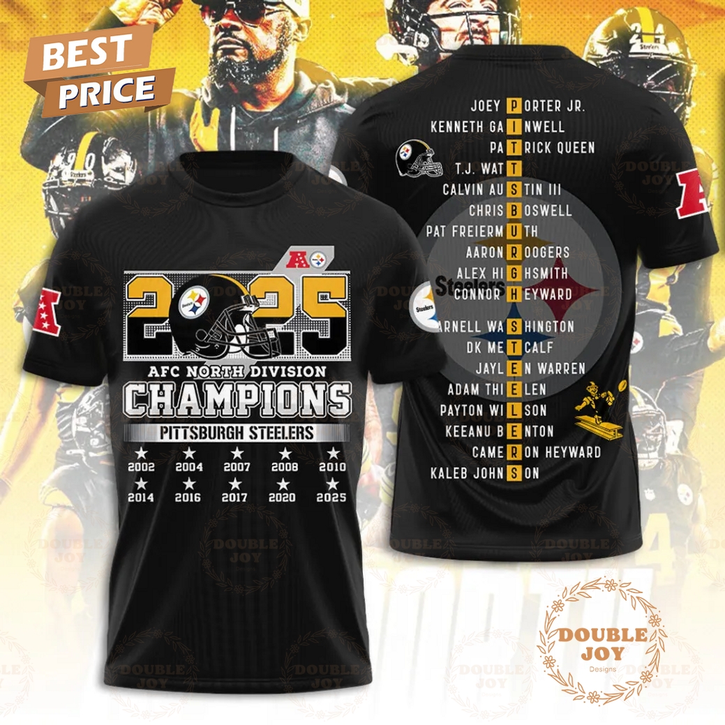 Pittsburgh Steelers AFC North Champions 2025 T-Shirt, Hoodie - Black Pittsburgh Steelers AFC North Champions 2025 T-Shirt, Hoodie - Black