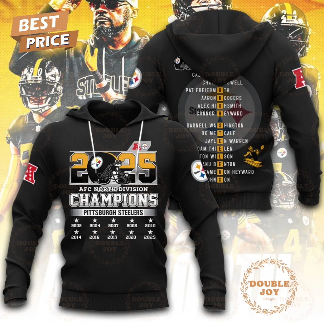 Pittsburgh Steelers AFC North Champions 2025 T-Shirt, Hoodie - Black Pittsburgh Steelers AFC North Champions 2025 T-Shirt, Hoodie - Black
