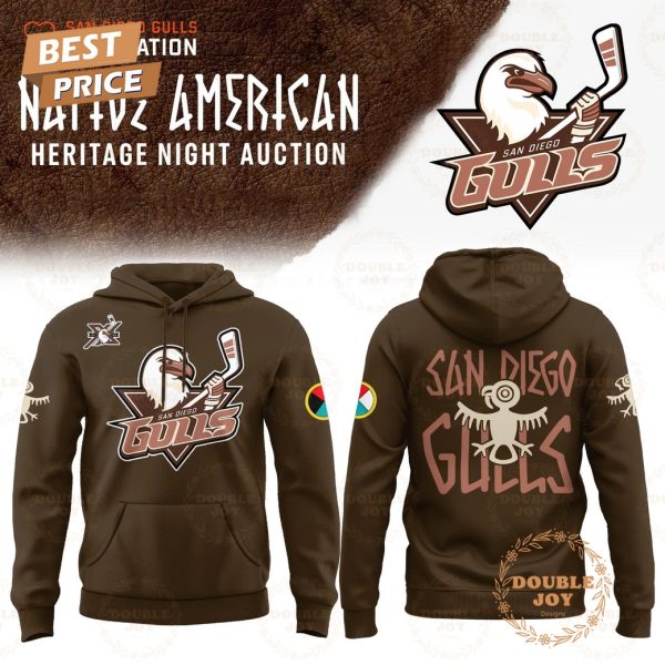 San Diego Gulls Native American Heritage Night Auction 2026 Hoodie – Brown