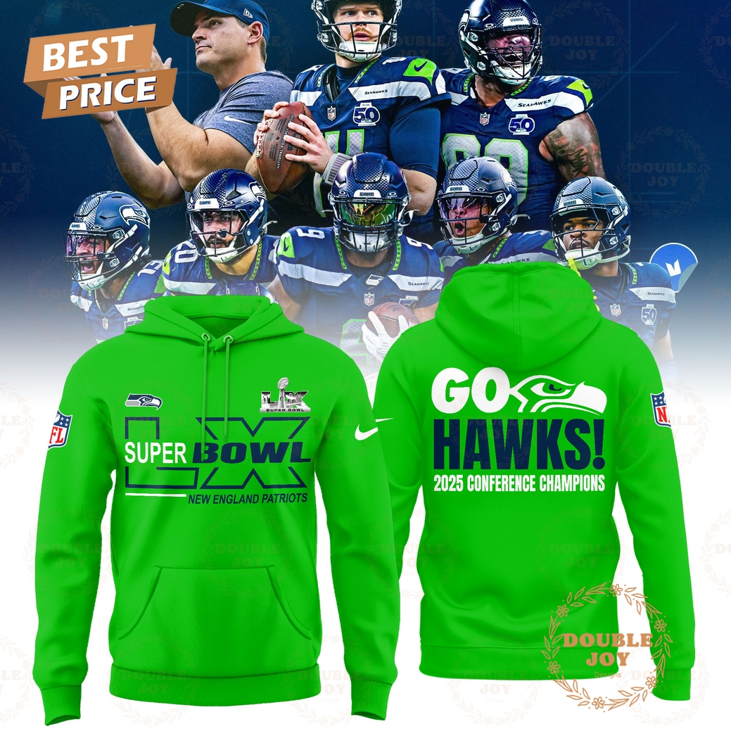 Seattle Seahawks NFC Champions 2026 Hoodie - Green Seattle Seahawks NFC Champions 2026 Hoodie - Green