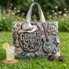 George Strait King of Country Amarillo by Morning Western Turquoise Cowboy Guitar 3D Graphic Tote Bag