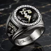 Elvis Presley TCB Lightning Bolt Commemorative 3D Engraved Signature Ring