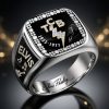 Elvis Presley TCB Lightning Bolt Commemorative 3D Engraved Signature Ring