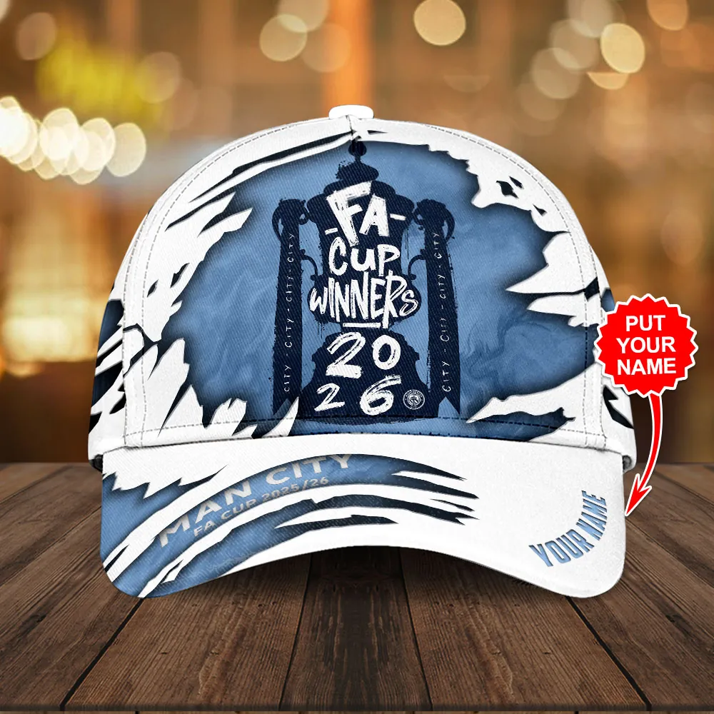 Manchester City FA Cup Winners 2026 Personalized Adjustable Baseball Cap Manchester City FA Cup Winners 2026 Personalized Adjustable Baseball Cap