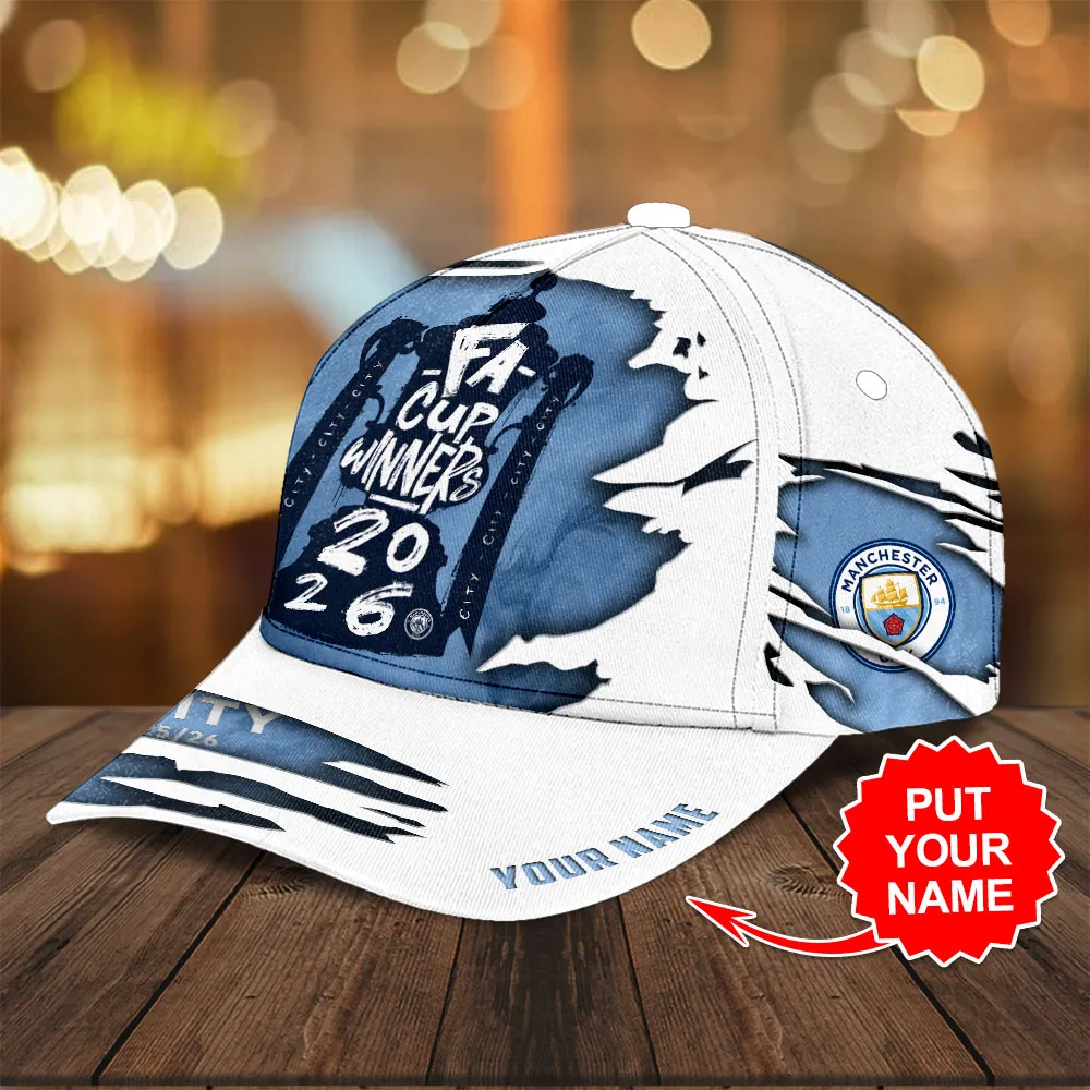 Manchester City FA Cup Winners 2026 Personalized Adjustable Baseball Cap Manchester City FA Cup Winners 2026 Personalized Adjustable Baseball Cap