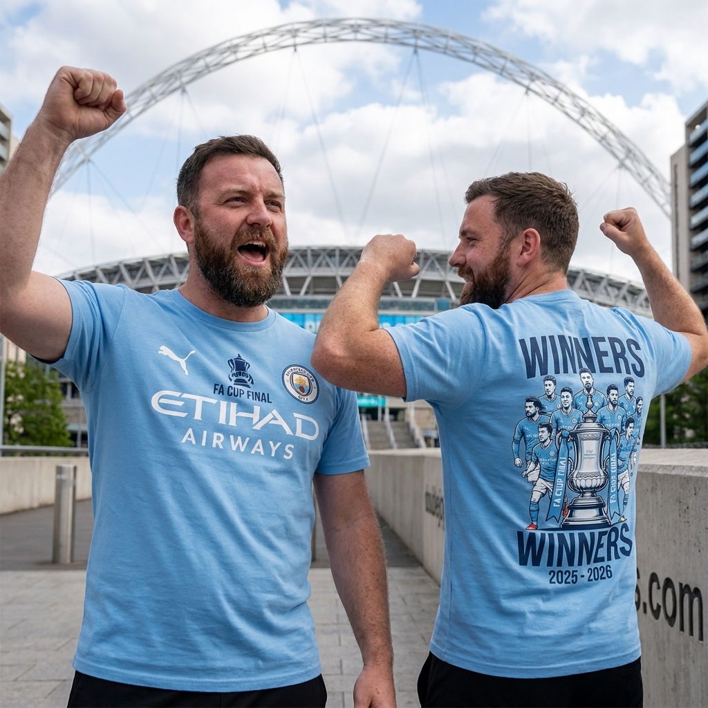 Manchester City FA Cup Winners 2025-2026 Commemorative Graphic T-Shirt Manchester City FA Cup Winners 2025-2026 Commemorative Graphic T-Shirt