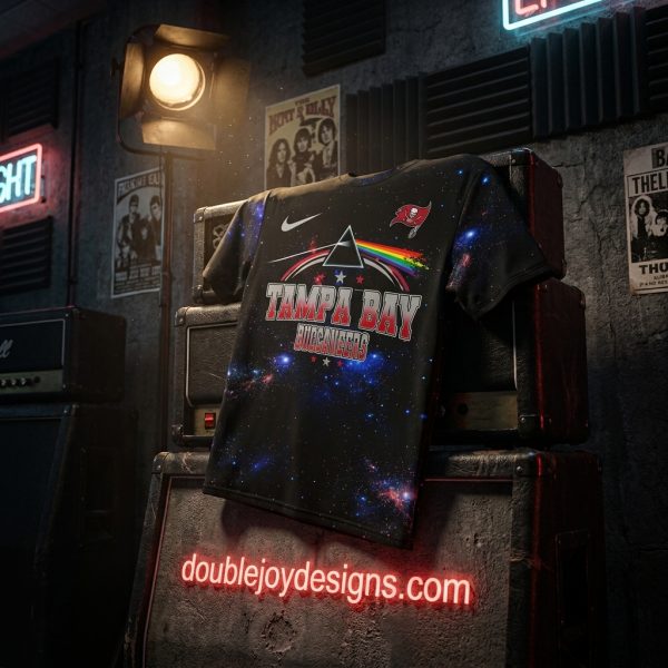 NFL Tampa Bay Buccaneers Pink Floyd Dark Side of the Moon Galaxy All-Over Print T-Shirt