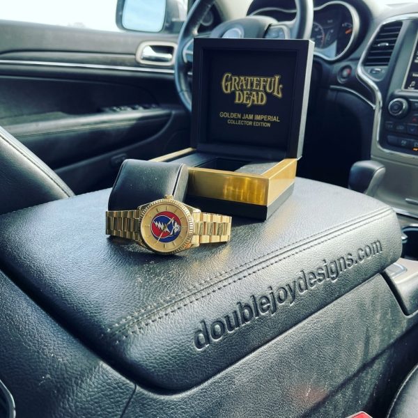 Grateful Dead Steal Your Face Golden Jam Imperial Luxury Gold Stainless Steel Watch