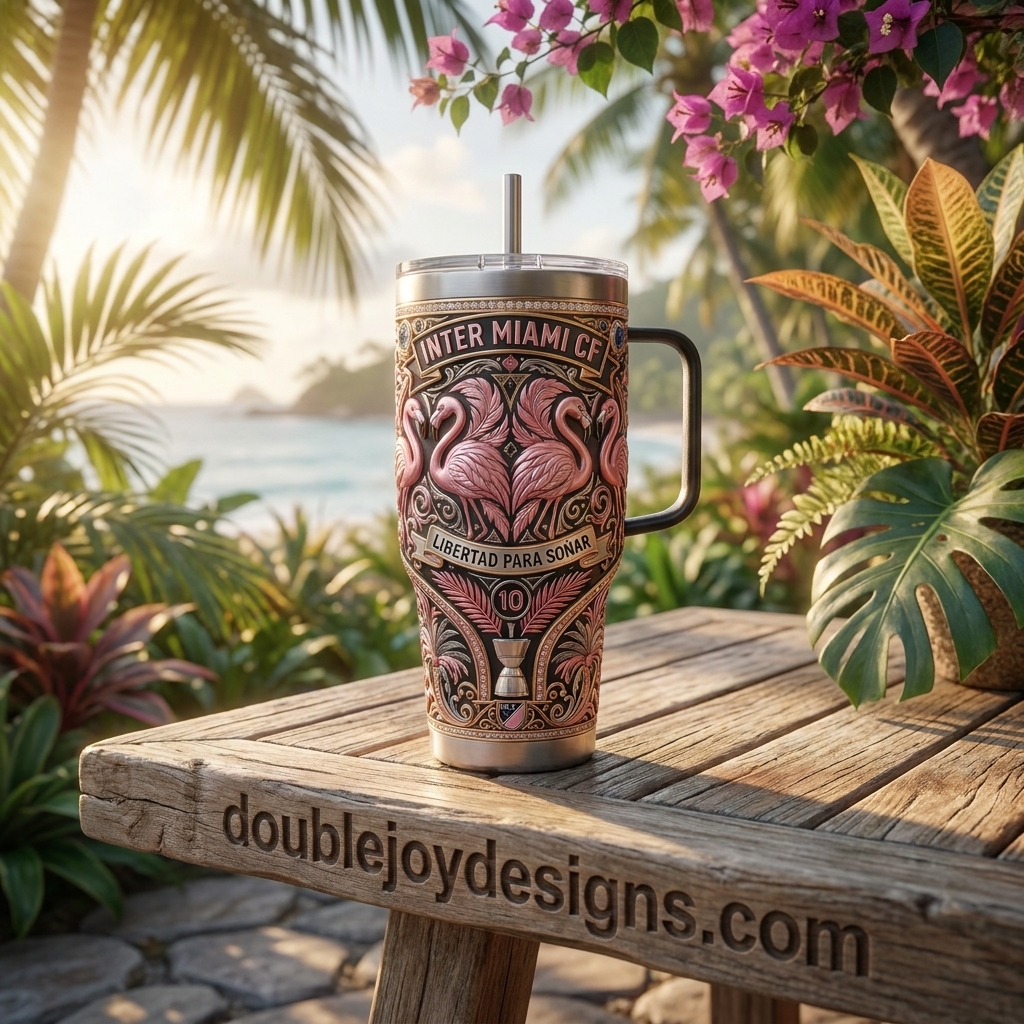 Inter Miami CF Messi 10 Pink Flamingo Luxury 3D Embossed Rose Gold 40oz Stainless Steel Insulated Travel Tumbler Inter Miami CF Messi 10 Pink Flamingo Luxury 3D Embossed Rose Gold 40oz Stainless Steel Insulated Travel Tumbler