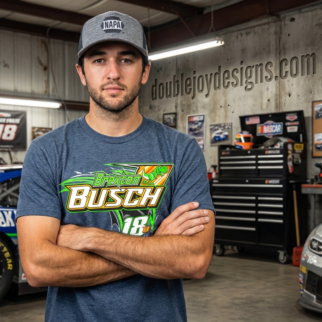 Chase Elliott Wearing Brexton Busch 18 Dinosaur NASCAR Racing Graphic T-Shirt Chase Elliott Wearing Brexton Busch 18 Dinosaur NASCAR Racing Graphic T-Shirt