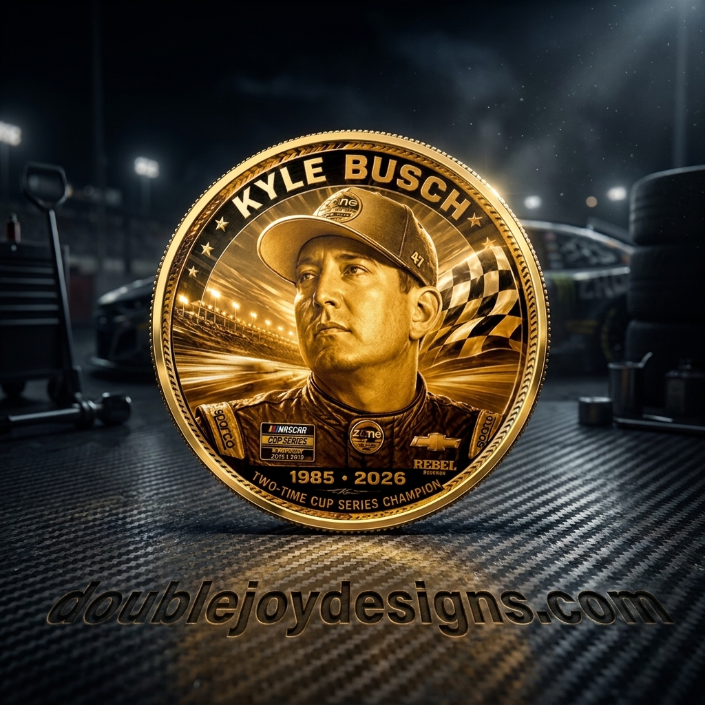Kyle Busch Two-Time NASCAR Cup Series Champion Gold Collectible Commemorative Coin Kyle Busch Two-Time NASCAR Cup Series Champion Gold Collectible Commemorative Coin