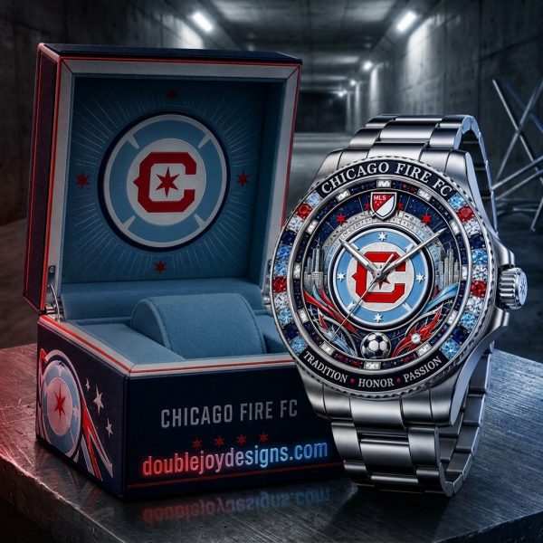 Chicago Fire FC MLS Premium Luxury Commemorative Sports Fan Stainless Steel Watch