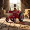 Personalized Farmall 100th Anniversary Red Vintage Tractor Glass Whiskey Decanter